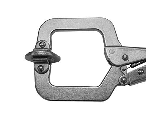 Milescraft 4000 2in Face Clamp Premium Heavy Duty, Locking, C-Clamp with Adjustable Swivel Pads, for Pocket Hole Joinery, Wood Projects, Welding and More