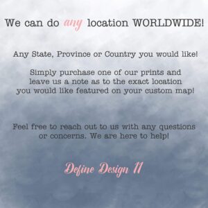 Long Distance Love Personalized Map Gift FRAMED Print Wedding Keepsake Wedding Gift Engagement Gift for Couple