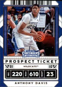 2020-21 contenders draft picks prospect ticket variation basketball #7 anthony davis kentucky wildcats official ncaa licensed trading card by panini america