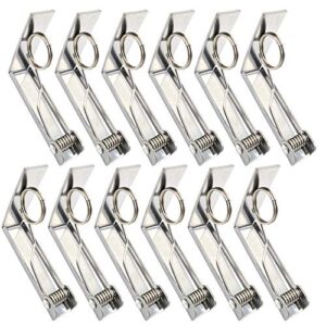 latomex tablecloth clips 12 packs picnic table clips stainless steel table cloth cover clamps table cloth holders ideal for home, kitchen, restaurant, weeding, picnic, patio and party(up to 2.4")