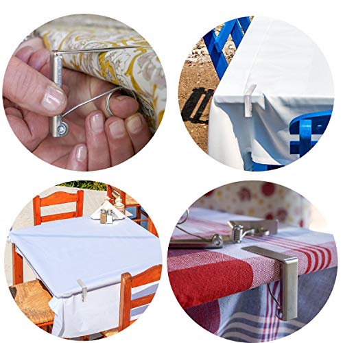 Latomex Tablecloth Clips 12 Packs Picnic Table Clips Stainless Steel Table Cloth Cover Clamps Table Cloth Holders Ideal for Home, Kitchen, Restaurant, Weeding, Picnic, Patio and Party(Up to 2.4")