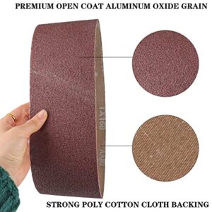 4x24 Sanding Belts 15PCS Belt Sander Paper Aluminum Oxide (3 Each of 80/120/150/240/400 Grits) Ideal for Wood Metal Paint Sanding