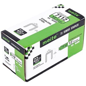 meite 22 gauge 3/8-inch crown stainless steel staples with 1/2-inch length for upholstery 10,020 pcs/box (1 box)