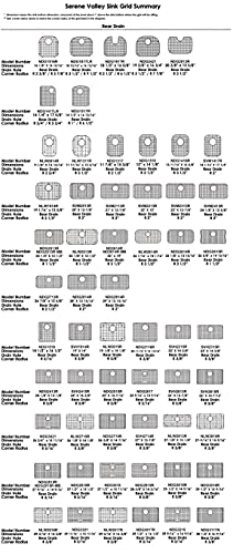 Serene Valley Sink Bottom Grid 22" X 13", Rear Drain with Corner Radius 2", Sink Protector SVM2213R