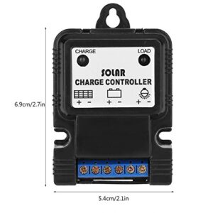 Junlucki 6V/12V Solar Charge Controller, Plastic Pwm Solar Controller, for Renewable Energy Sources Renewable Energy Accessories