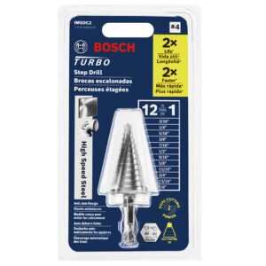 Bosch IMSDC2 3/16 In. to 7/8 In. High-Speed Steel Turbo Impact Step Drill Bit