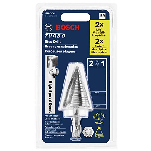 Bosch IMSDC4 1/4 In. to 7/8 In. High-Speed Steel Turbo Impact Step Drill Bit