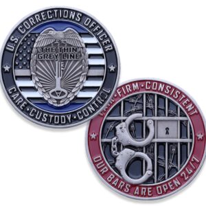 Corrections Officer Challenge Coin - U.S. Department of Cirrections Security Military Coin - Designed by Military Veterans! Military Challenge Coins