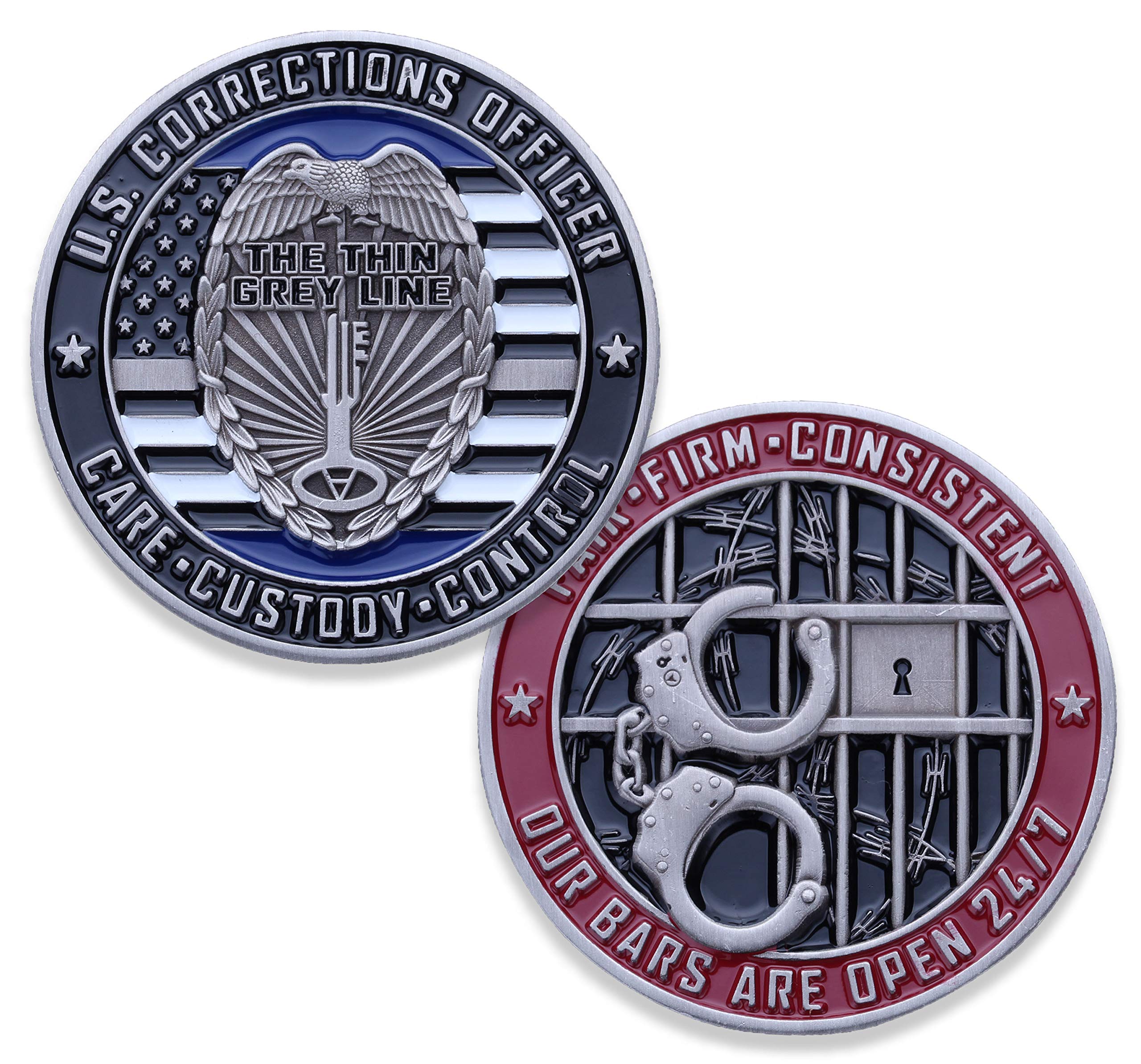 Corrections Officer Challenge Coin - U.S. Department of Cirrections Security Military Coin - Designed by Military Veterans! Military Challenge Coins