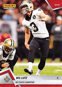 2018 panini instant nfl football #168 wil lutz new orleans saints official nfl trading card from panini america in raw (nm or better) condition