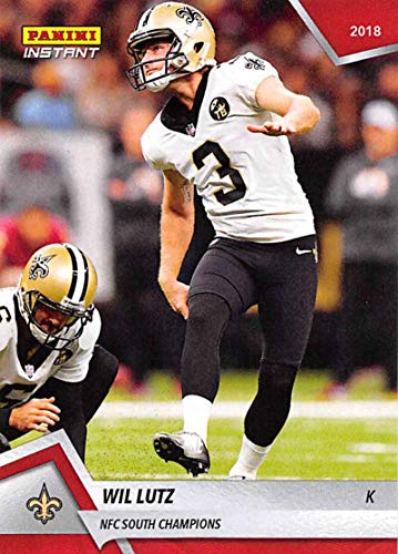 2018 Panini Instant NFL Football #168 Wil Lutz New Orleans Saints Official NFL Trading Card From Panini America in Raw (NM or Better) Condition