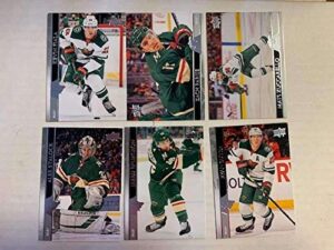 2020-21 ud upper deck series one minnesota wild base veteran team set of 6 cards: #89 kevin fiala, 90 zach parise, 91 mats zuccarello, 92 alex stalock, 93 jared spurgeon, 94 ryan suter