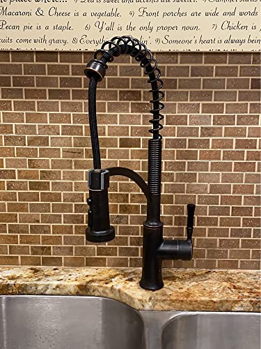 YITAHOME Kitchen Faucets with Pull Down Out Sprayer Oil Rubbed Bronze Commercial Sinks Faucet Single Hole Single Handle Brass Body for RV Laundry Kitchen (Oil Rubbed Bronze)