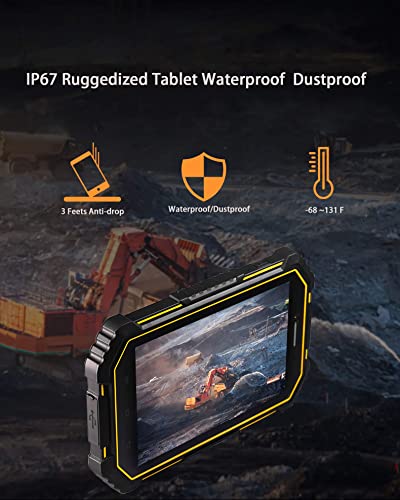 Bix Rugged Android Tablet, 7" IP67 Water Resistant Ruggedized Tablet with Octa-Core CPU,Android 9.0, 4GB RAM,64GB Storage, Wi-Fi, 13 Mega Camera,Waterproof Tablet for Enterprise Mobile Field Work