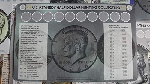 U.S. Halve Hunting and Collecting 11" x 17" Coin Roll Sorting Mat for Half Dollars Rubber and Cloth