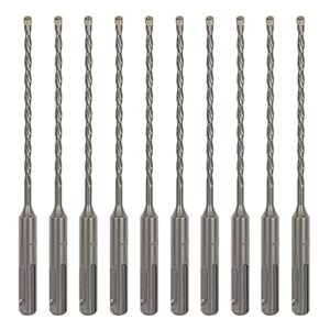 sabre tools 10-pack 5/32 inch x 6 inch sds plus rotary hammer drill bits, carbide tipped for brick, stone and concrete (5/32” x 4" x 6")