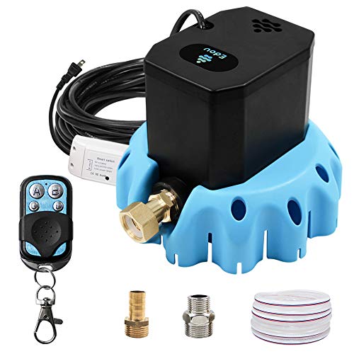 EDOU DIRECT Remote Control Pool Cover Pump | HEAVY DUTY | 1,200 GPH Max Flow | 75 W | Includes: 16' Drainage Hose & 3 Adapters | Ideal for draining water from above ground & inground pools Blue