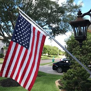 American flag with pole,Flag poles kit for 3 x 5 Flags Holder,Including 100% Polyester Flags, 6 FT stainless steel No Tangle Spinning Pole and 2-Position Flag Pole Bracket（American flag）