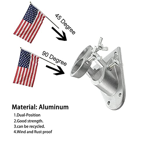 American flag with pole,Flag poles kit for 3 x 5 Flags Holder,Including 100% Polyester Flags, 6 FT stainless steel No Tangle Spinning Pole and 2-Position Flag Pole Bracket（American flag）