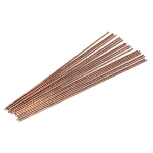 Oumefar 20Pcs Round Copper Welding Rod Phosphor Copper Round Welding Rod Welding Consumables 25cm for Air Conditioner Refrigerators