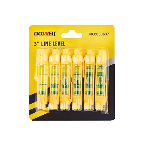 DOWELL 6-PACK Hanging Bubble Line Level Mini Spirit Line Level for Building Trades Bricklaying Tiling Engineering Surveying Metalworking and Measuring HY030637