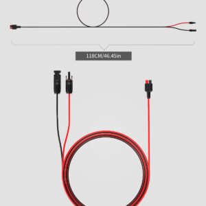 ALLPOWERS Solar Extension Cable with MC-4 Female and Male Connector to Anderson Power Pole Port 1.5M 16AWG Solar Panels Kit Tools, Connector for Solar Panel to Portable Generator