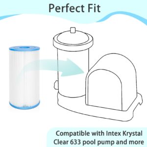 2-Pack Type B Pool Filter Replacement for Intex 2500 GPH Filter Pump for Above Ground Pools, Replace Type B