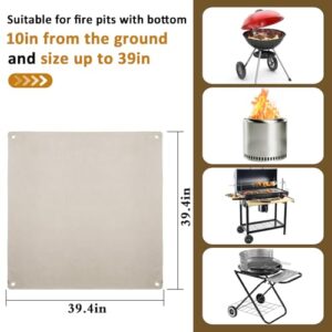 Fire Pit Mat - 39 * 39in Fireproof Blanket for Under Fire Pit, Compatible with Solo Stove, Heat Resistant Rug for Outside Indoor Wooden Deck Grass Lawn Protection - Camel