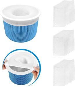 aiglam pool skimmer socks, 30-pack pool basket socks to save pumps, filters, baskets and skimmers, for in-ground and above ground pools