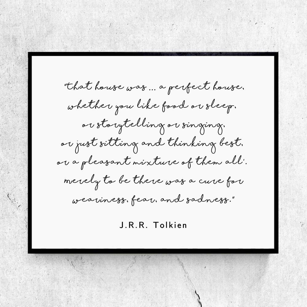 ZLKAPT That House Was a Perfect House Sign J.R.R Tolkien Quoets Art Print Distressed Sign Farmhouse Sign 8 x 10 Inches Unframed