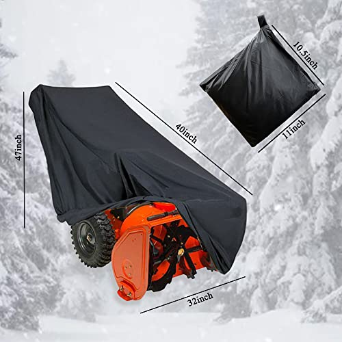 Snow Thrower Cover - Heavy Duty 210D Snow Blower Replace Protection Cover, Outdoor Waterproof Winter Sweeping Accessories, 47" L x 40" H x 32" W