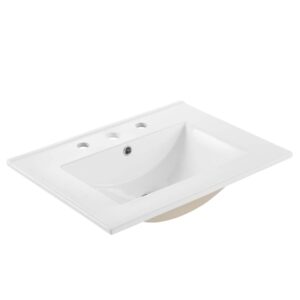 modway eei-3766-whi cayman 24" bathroom sink, white