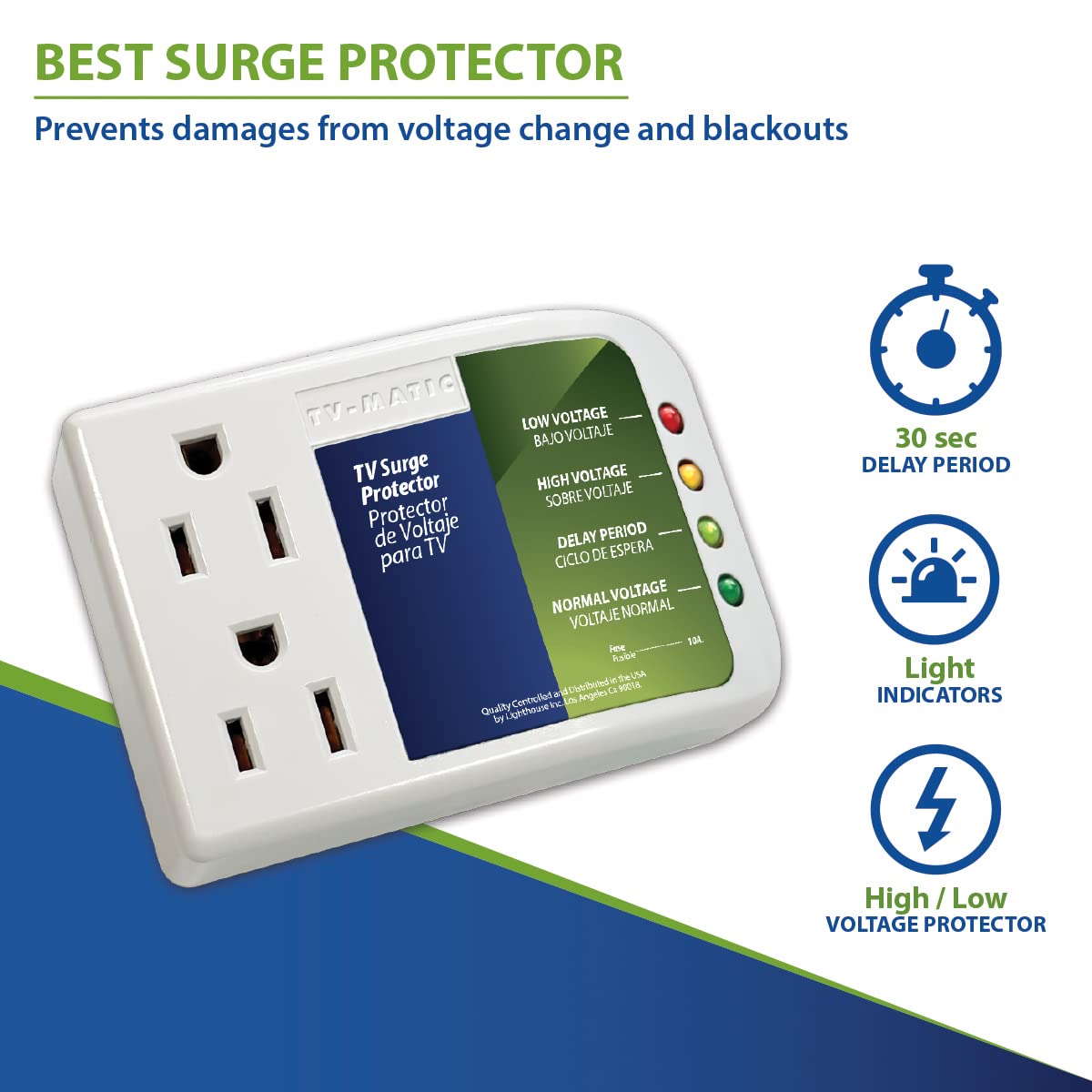 Electronic Surge Protector for TV, DVD and Game Consoles