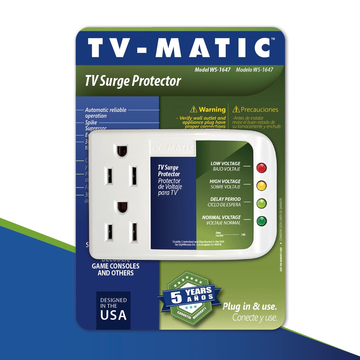 Electronic Surge Protector for TV, DVD and Game Consoles