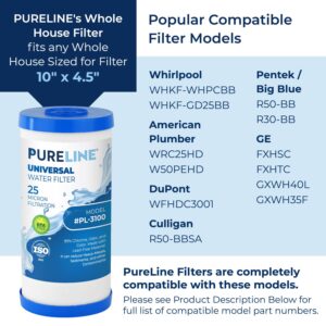 Pureline FXHTC 25 Micron 10" x 4.5" Replacement for GE FXHTC, GXWH40L, Culligan RFC-BBSA, W50PEHD, GXWH40L, GXWH35F, GNWH38S, DuPont WFHD13001, Pentair Pentek R50-BB, NSF 372 and NSF 42 Certification