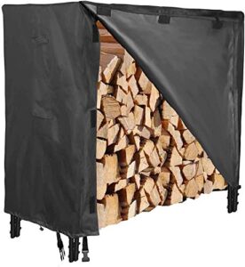wwahuayuan 4ft firewood log rack cover,600d oxford heavy duty outdoor all- weather outdoor protection for outdoor and indoor log storage, easy to assemble to assemble (4 ft)