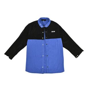 QeeLink Welding Jacket Split Leather Sleeves | Premium Flame Resistant Cotton Body Welder Jackets