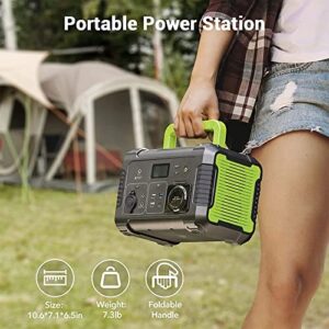 PAXCESS Rockman 300 Watt Compact Portable Solar and Battery Power Station with 8 Output Ports and Circuit Protection for Travel, Camping, or Home Use