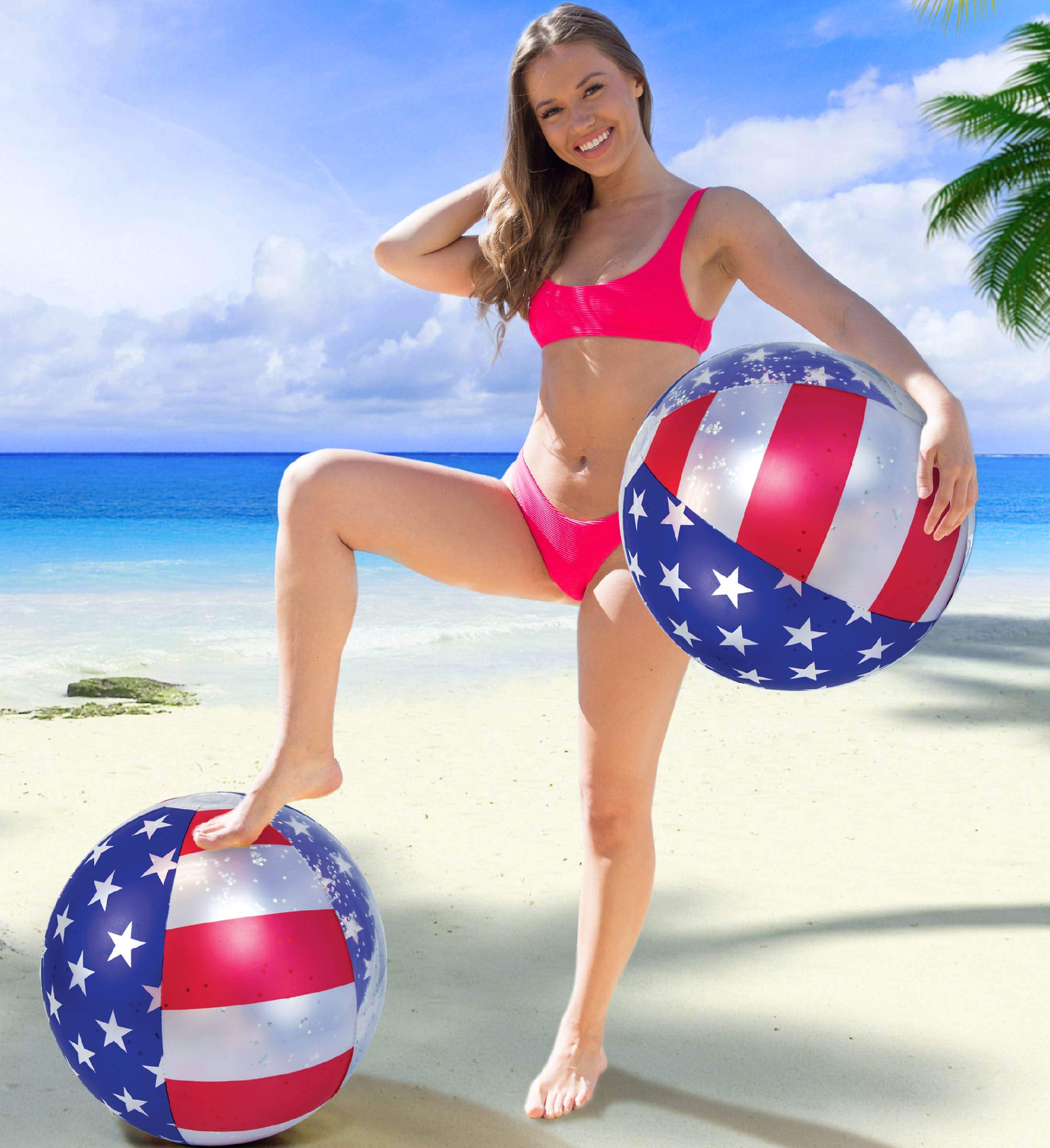 POZA USA Flag Inflatable Pool Float Tube - Sparkle Silver Star Filled American Flag Pool Float for Beach, River, or Lake, Patriotic Inflatable Blow Up Pool Float, 4th of July Pool Party - 36 Inch