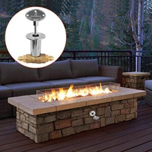 EXCELFU Fire Pit Installation Kit with 1/2" Chrome Key Valve, Propane Gas Fire Pit Valve Control System Kit Hose Assembly Replacement for Propane Gas Connection, 150K BTU Max