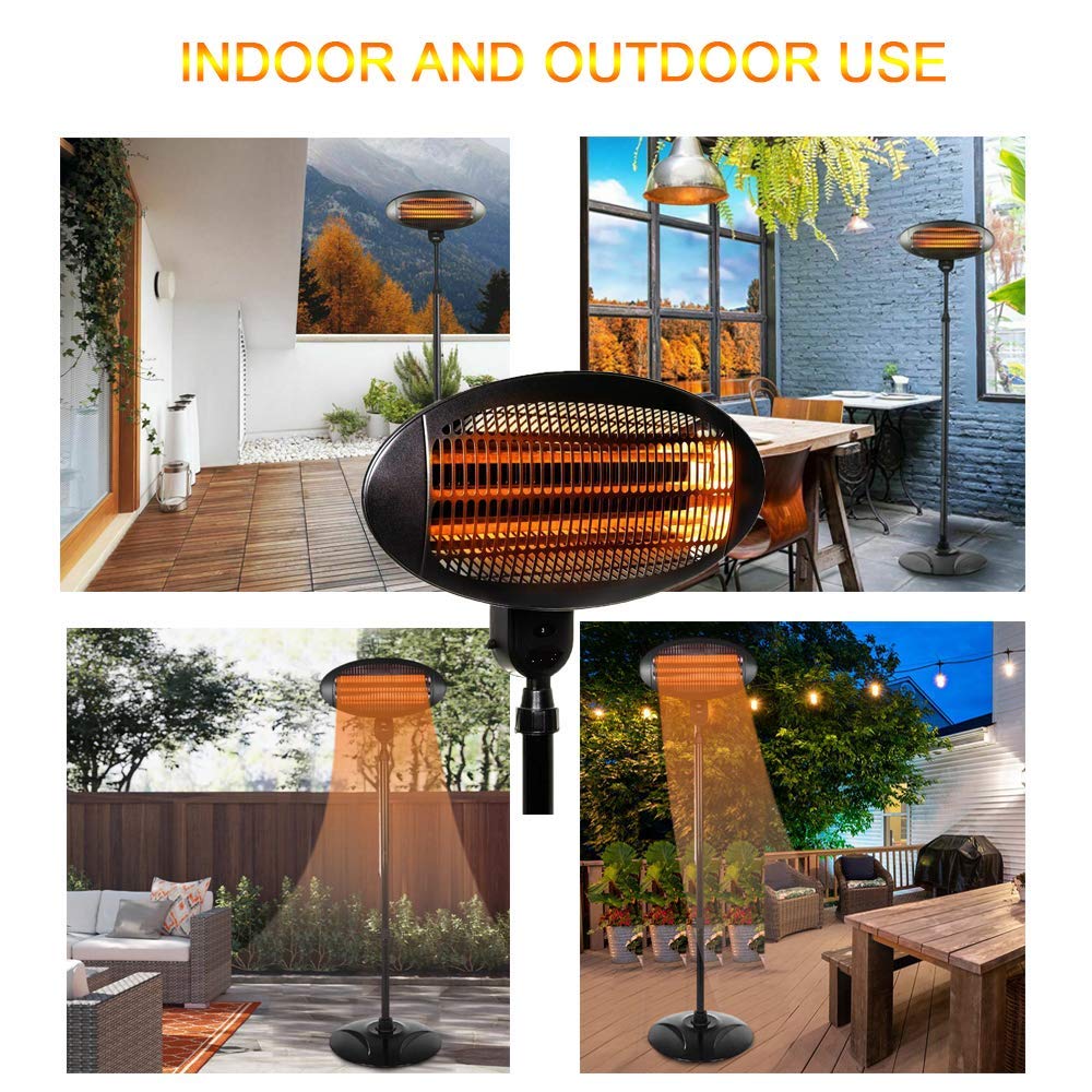 Outdoor Heater Electric -Infrared Patio Heater, 3 Adjustable Power Level Outdoor Heater & Overheat Protection, Infrared Heater for Patio, Garage, Courtyard