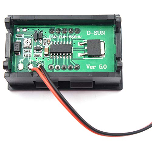JacobsParts DC 5-120V 2-Wire Voltmeter 3-Digit LED Display Panel Volt Meter Digital Voltage Tester (Green)