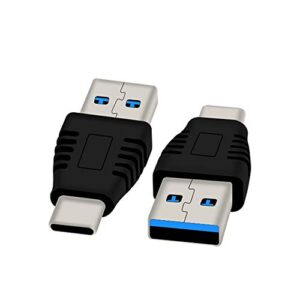 rgzhihuifz type-c male to usb3.0 male adapter，usb c to usb a 5g 3a converter, usb 3.1 am to cm support data synchronization and charging, suitable for mobile phones, computers,2-pack