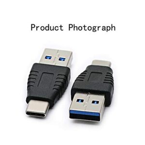 rgzhihuifz Type-C Male to USB3.0 Male Adapter，USB C to USB A 5G 3A Converter, USB 3.1 AM to CM Support Data Synchronization and Charging, Suitable for Mobile Phones, Computers,2-Pack