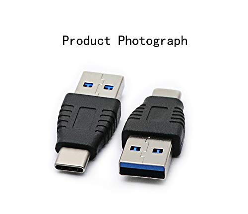 rgzhihuifz Type-C Male to USB3.0 Male Adapter，USB C to USB A 5G 3A Converter, USB 3.1 AM to CM Support Data Synchronization and Charging, Suitable for Mobile Phones, Computers,2-Pack