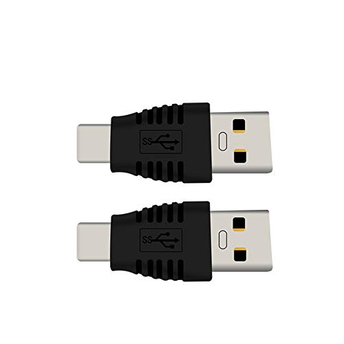 rgzhihuifz Type-C Male to USB3.0 Male Adapter，USB C to USB A 5G 3A Converter, USB 3.1 AM to CM Support Data Synchronization and Charging, Suitable for Mobile Phones, Computers,2-Pack