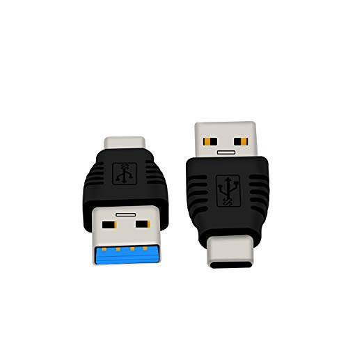 rgzhihuifz Type-C Male to USB3.0 Male Adapter，USB C to USB A 5G 3A Converter, USB 3.1 AM to CM Support Data Synchronization and Charging, Suitable for Mobile Phones, Computers,2-Pack