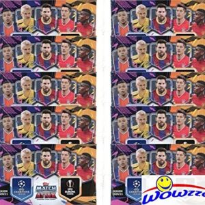 2020/21 Topps Match Attax Champions League Soccer Collection of (10) Factory Sealed Foil Packs with 50 Cards! Look for Top Stars including Haaland, Ronaldo, Messi, Mbappe, Pulisic & More! WOWZZER!