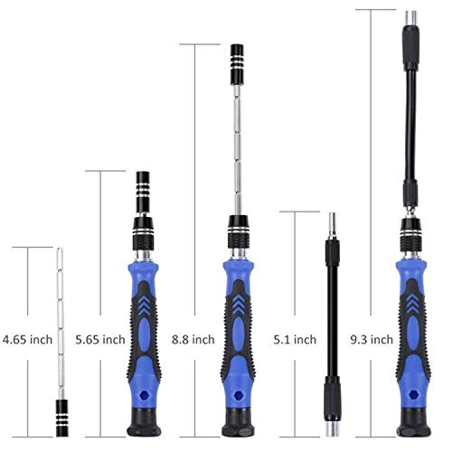 Yasoca 80 in 1 Precision Screwdriver Set,Magnetic Screwdriver Bit Kit,Professional Electronics Repair Tool Kit with Flexible Shaft,Portable Bag for PS4,Laptop,iPhone,Computer,Phone,Xbox,Tablets,Cam