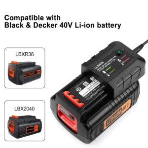 AYTXTG 40V Battery Charger LCS36 LCS40 Replacement for Black and Decker 36v 40V Max Lithium Battery Charger LBXR36 LBX36 LBXR2036 LBX1540 LBX2040 LBX2540 Black Decker Charger 40 Volt